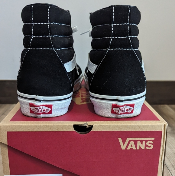 Black and White Sk8-Hi Vans Shoes - Picture 9 of 12